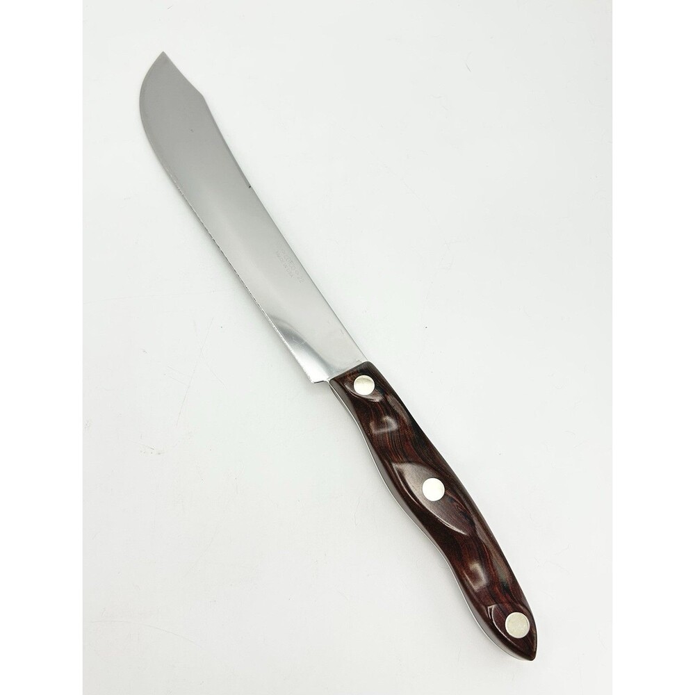 VTG Cutco No 22 Butcher Knife 8" Stainless Blade Classic Brown Swirl Handle MINT